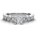 14K Gold Evil Eye Engagement Ring Round Cut Diamond 0.65 carat-I1 - White Gold