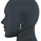 Tear-Drop Diamond Chandelier Earrings 14K Gold 1.15 carat total-I,I1 - White Gold