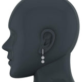 Hexagon Diamond Dangle Earrings Dainty Drop Style 18K Gold 1.05 ct-G,VS - White Gold
