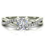 Twisting Infinity Diamond Engagement Ring 18K Gold 0.63 ctw (G,SI) - White Gold