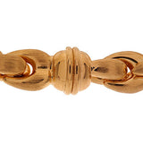 Bronzo Italia Average Puffed Satin Finish Teardrop Link Bracelet