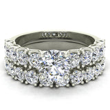 Trellis Round Diamond Wedding Ring Set 2.05 ctw 14K Gold (I,I1) - White Gold