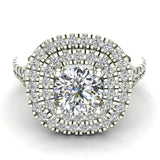 Cushion Halo Diamond Engagement Ring 1.66 cttw 14K Gold-G,SI - White Gold