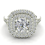 Cushion Halo Diamond Engagement Ring 1.66 cttw 18K Gold-G,VS - White Gold