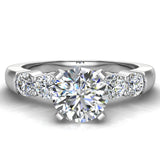Diamond Engagement Ring Shoulder Accent Diamonds 14K Gold-G,I1 - White Gold