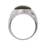 Connemara Marble White Topaz or Peridot Claddagh Ring