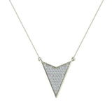 18K Gold Chevron Shape Arrow Pavé set Diamonds Necklace 0.50 ct-VS - White Gold