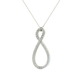 14K Gold Necklace 1.15 ct tw Diamond Infinity Pendant G,SI - White Gold