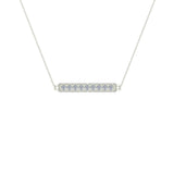 Diamond Bar Pendant 18K Gold Necklace 0.45 ctw-G,VS - White Gold