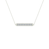 Diamond Bar Pendant 14K Gold Necklace 0.45 ctw-G,SI - White Gold