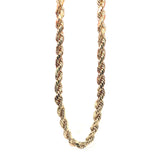 Rope Chain Necklace Men Women 4mm 10K Real Gold - Yellow Gold