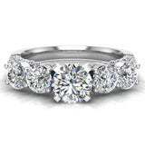 1.94 Ct Five Stone Diamond Wedding Ring 14K Gold (G,SI) - White Gold