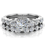 Princess Diamond Solitaire Engagement Ring Set 18k Gold-G,VS - White Gold