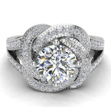 Diamond Knot Halo Engagement Ring 14K Gold 1.34 cttw-I,I1 - White Gold