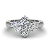 4 Stone Quad Diamond Promise Ring 14K Gold 1.40 ct-G,I1 - White Gold