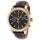 Bulova Accu Swiss 64C105 Gemini Collection Automatic Leather Chronograph Watch
