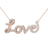 0.32 ct Diamond Love Necklace 14K Gold (LM,I2) - Rose Gold