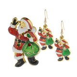 Set of 4 Flashing Holiday Pins w/ Coordinating Earrings
