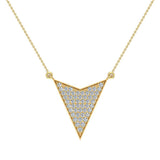 18K Gold Chevron Shape Arrow Pavé set Diamonds Necklace 0.50 ct-VS - Yellow Gold