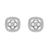14K Gold Diamond Stud Earrings Cushion Shape 0.67 carat-G,SI - White Gold