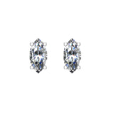 Diamond Stud Earrings Marquise Cut Diamond Earrings 14K Gold-G,SI - White Gold