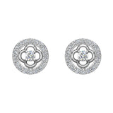 14K  Gold Diamond Stud Earrings Round Shape 0.67 carat-I,I1 - White Gold