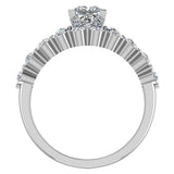 1.50 ct Princess Diamond Solitaire Engagement Ring Set in Shared Prong Setting 14k Gold Glitz Design (I,I1) - White Gold