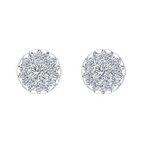 Round Cluster Diamond Earrings 0.56 ctw 14K Gold-I,I1 - White Gold