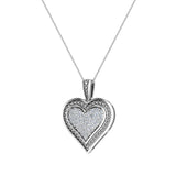 0.56 ct tw Pave-Set Heart Diamonds Necklace 14K Gold (LM,I2) - White Gold