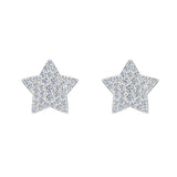 Star Shape Diamond Cluster Stud Earrings 0.50 ct 14K Gold-G,SI - White Gold