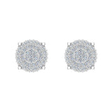 Diamond Cluster Earrings Round Cut Diamond Studs 14K Gold 0.50 ct-I,I1 - White Gold