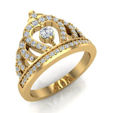 Fashion Princess Tiara Crown Diamond Ring 0.50 carat total weight Band Style 18K Gold (G,VS) - Yellow Gold