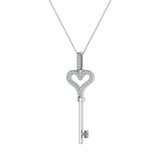 0.27 ct Key to your Heart Diamond Necklace 14K Gold-G,I1 - White Gold