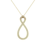 14K Gold Necklace 1.15 ct tw Diamond Infinity Pendant I,I1 - Yellow Gold