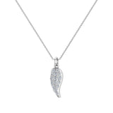 Angel Wing Diamond Necklace for Women 18K Gold Charm G SI - White Gold