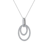 Entwined Circles Dangling Diamond Pendant in 14K Gold (LM,I2) - White Gold