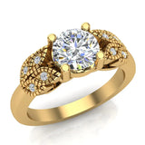 0.80 Carat Vintage Paisley Engagement Ring 14K Gold-I,I1 - Rose Gold