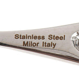 Simona Collini Steel Oval Gemstone Dangle Earrings