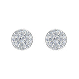 Round Cluster Diamond Earrings 0.47 ct 14K Gold-I,I1 - White Gold
