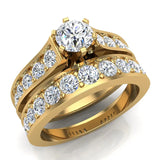 Riviera Wedding Ring Bridal Set Round Cut 1.80 carat 14K Gold-I,I1 - Yellow Gold