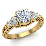 0.96 Carat Vintage Wedding Ring 14K Gold (G,I1) - Yellow Gold