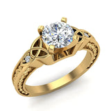 0.78 Carat Art Deco Trinity Knot Engagement Ring 14K Gold (I,I1) - Rose Gold