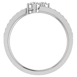 14K Gold Ring Diamond Engagement Ring for Women 2-Stone Glitz Design (G,SI) - White Gold