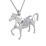 Horse Diamond Necklace for Women 14K Gold 0.20 ct tw (LM,I2) - Yellow Gold
