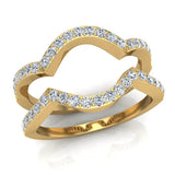 0.45 Ct Diamond Wedding Bands matching Criss Cross Intertwined Ring G,VS - Yellow Gold