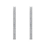 Exquisite 34mm Inside Out Diamond Hoop Earrings 1.80 Ctw 14K Gold-SI - White Gold