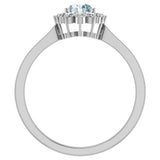 December Birthstone Blue Topaz Oval 14K Gold Diamond Ring 0.80 ct tw - White Gold