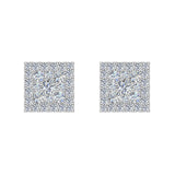 Sharp & Edgy Square Cluster Diamond Earrings 0.53 ctw 14K Gold-G,SI - White Gold