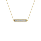 Diamond Bar Pendant 14K Gold Necklace 0.45 ctw-I,I1 - Yellow Gold
