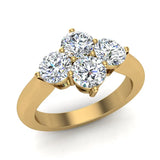 4 Stone Quad Diamond Promise Ring 18K Gold 1.40 ct-G,SI - Yellow Gold